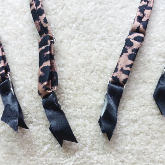 VICTORIA'S SECRET "Very Sexy" black and brown animal print sparkly garter - Picture 4 of 7